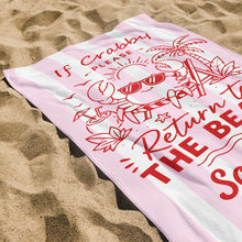 Load image into Gallery viewer, Personalized Microfiber Beach Towel Cute Crab Design Gift
