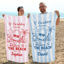 Load image into Gallery viewer, Personalized Microfiber Beach Towel Cute Crab Design Gift
