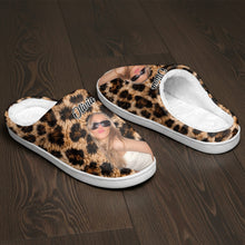 Load image into Gallery viewer, Personalized Leopard Print Slippers Custom Photo Gift for Her
