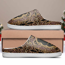Load image into Gallery viewer, Personalized Golden Birth Month Flower Slippers Custom Name Gift for Her
