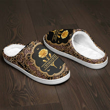 Load image into Gallery viewer, Personalized Golden Birth Month Flower Slippers Custom Name Gift for Her
