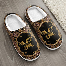 Load image into Gallery viewer, Personalized Leopard Pattern Slippers Custom Name Gift for Her
