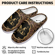 Load image into Gallery viewer, Personalized Leopard Pattern Slippers Custom Name Gift for Her
