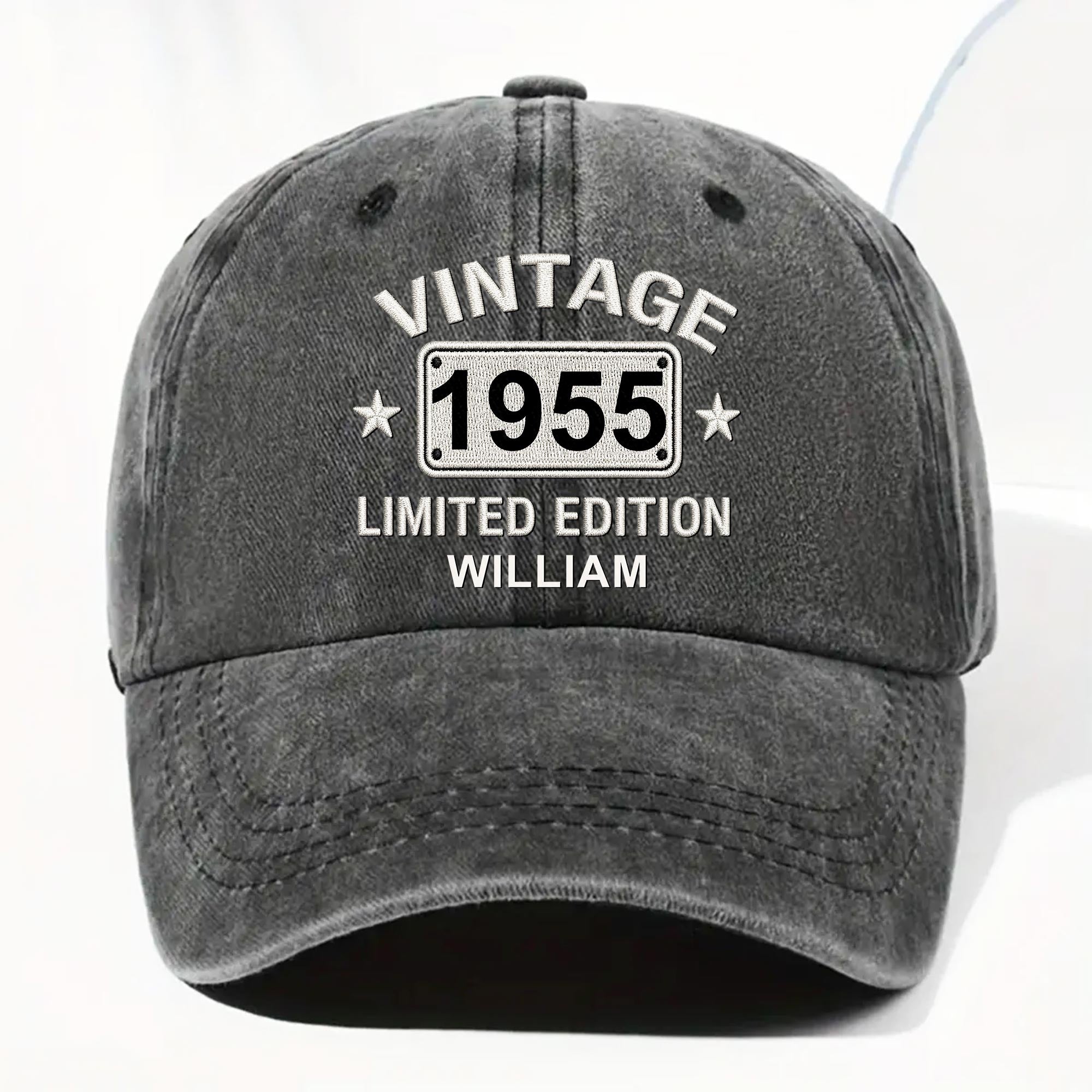 Personalized Washed Denim Cap Custom Name Gift for Dad
