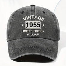 Load image into Gallery viewer, Personalized Washed Denim Cap Custom Name Gift for Dad

