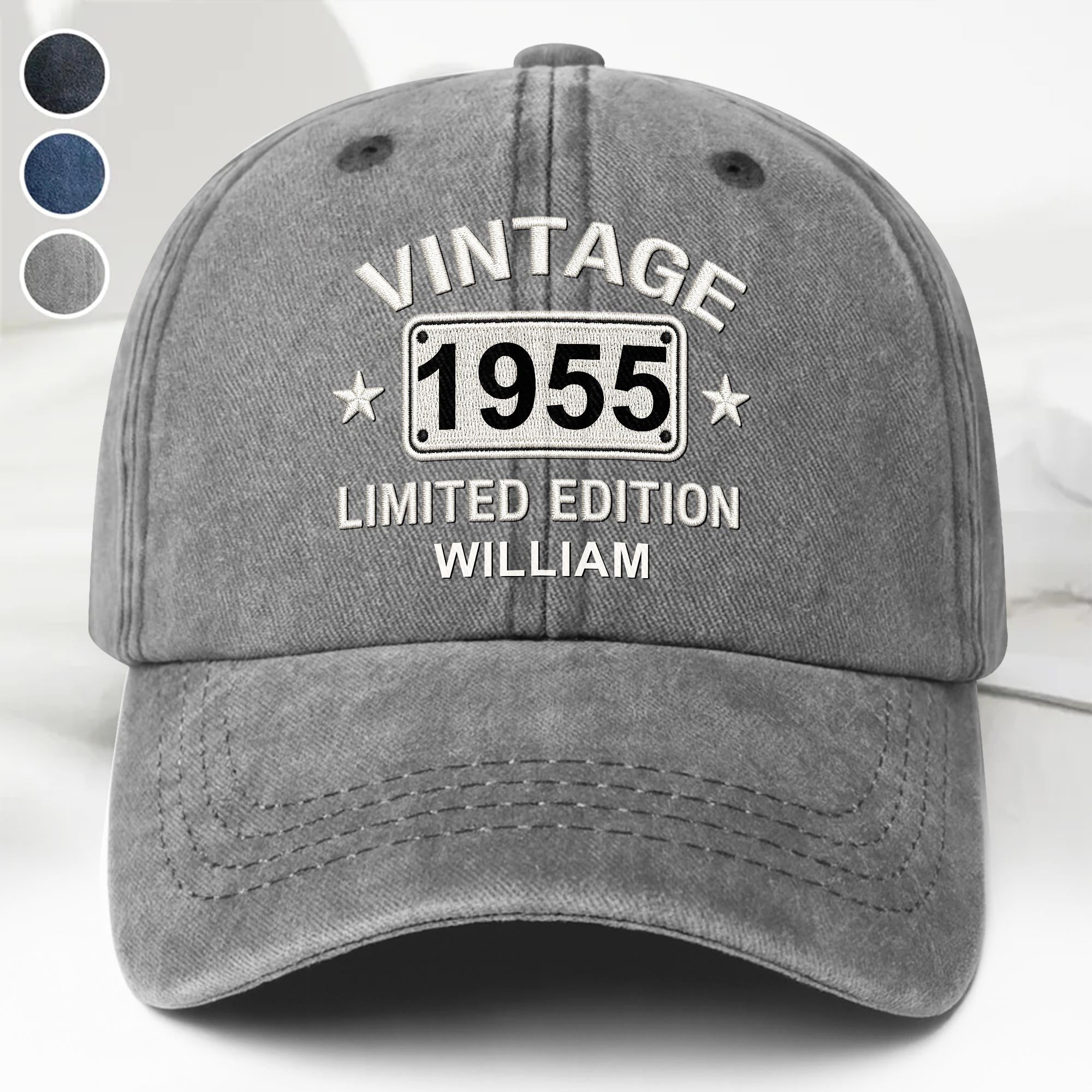 Personalized Washed Denim Cap Custom Name Gift for Dad