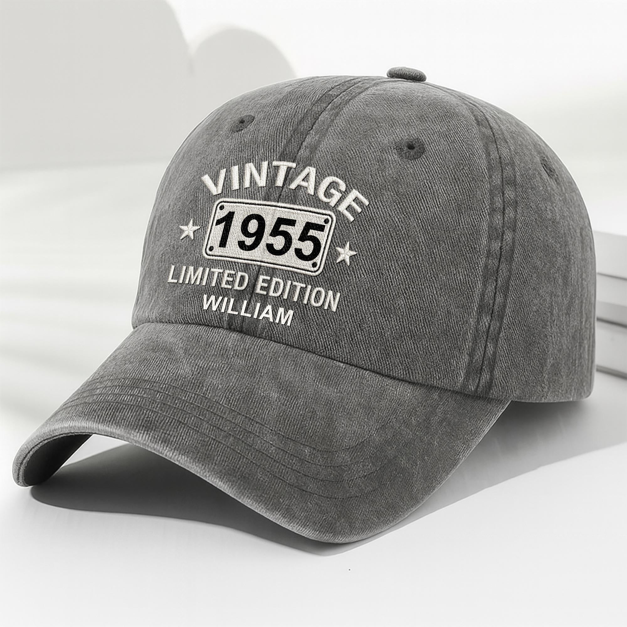 Personalized Washed Denim Cap Custom Name Gift for Dad