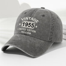 Load image into Gallery viewer, Personalized Washed Denim Cap Custom Name Gift for Dad
