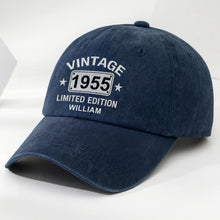 Load image into Gallery viewer, Personalized Washed Denim Cap Custom Name Gift for Dad
