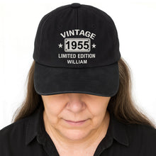 Load image into Gallery viewer, Personalized Washed Denim Cap Custom Name Gift for Dad
