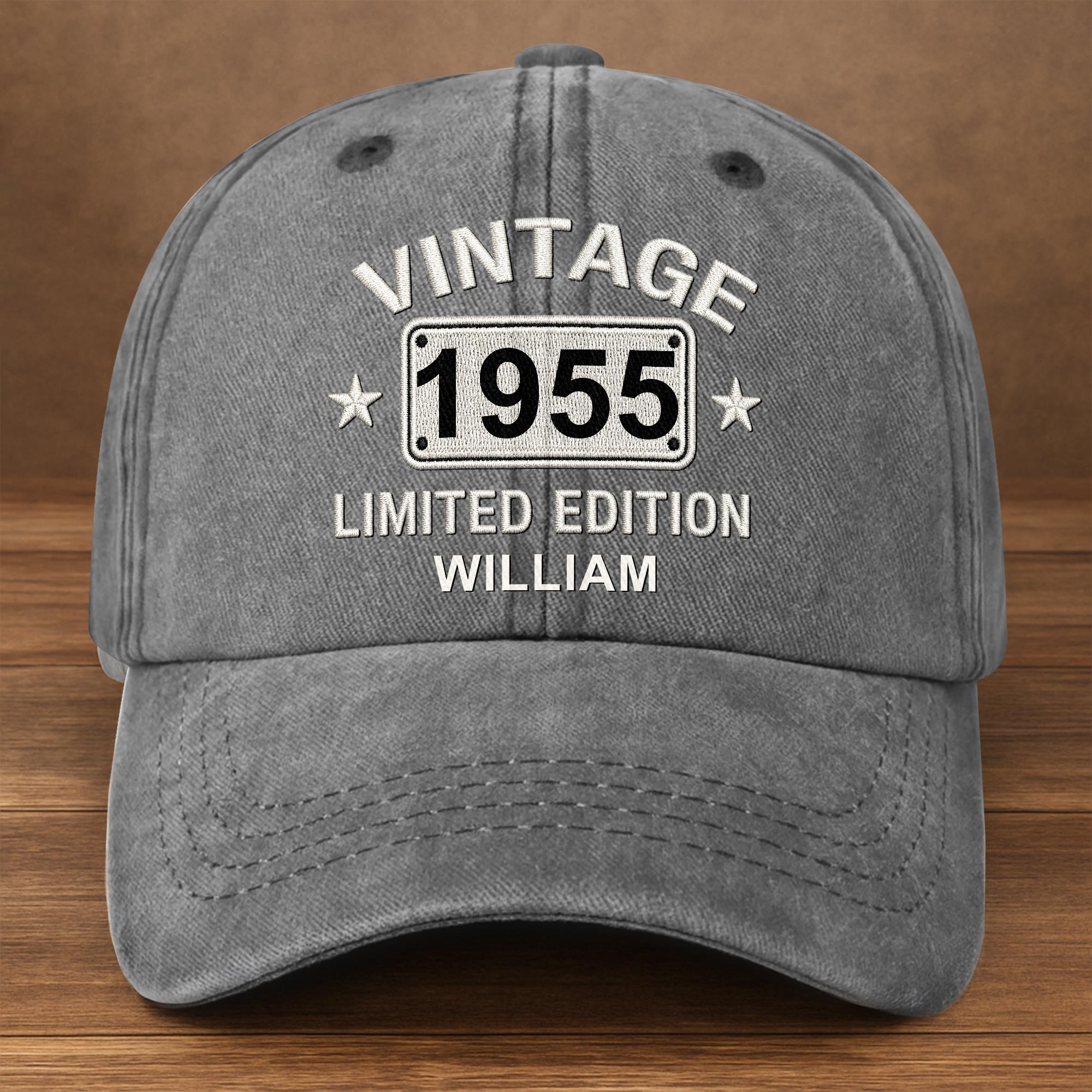 Personalized Washed Denim Cap Custom Name Gift for Dad
