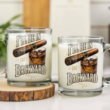 Load image into Gallery viewer, Personalized Cigar Whiskey Glass Mug Custom Name Gift for Dad
