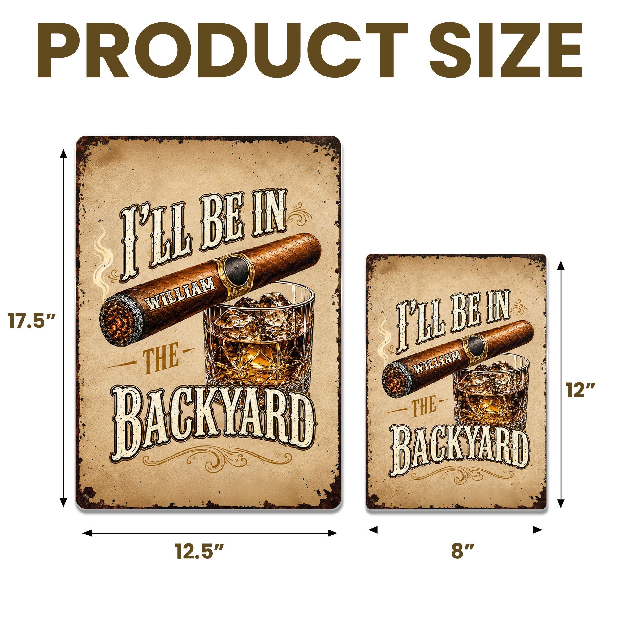 Personalized Metal Sign Custom Name Backyard Gift for Him