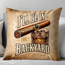 Load image into Gallery viewer, Personalized Cigar and Whiskey Pillow Custom Gift for Him
