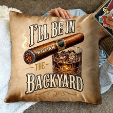 Load image into Gallery viewer, Personalized Cigar and Whiskey Pillow Custom Gift for Him
