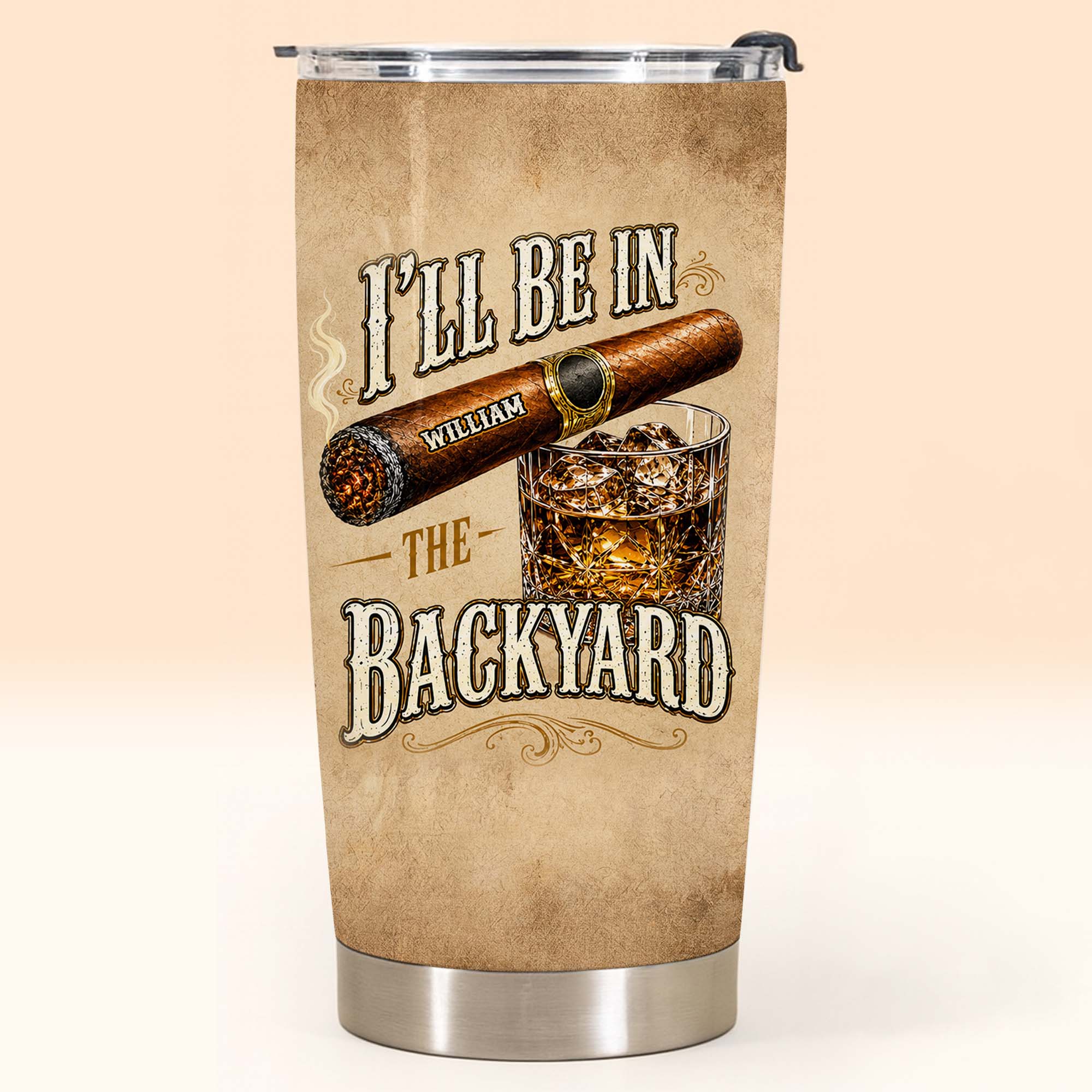 Personalized Stainless Steel Tumbler Custom Name 20oz Gift for Him