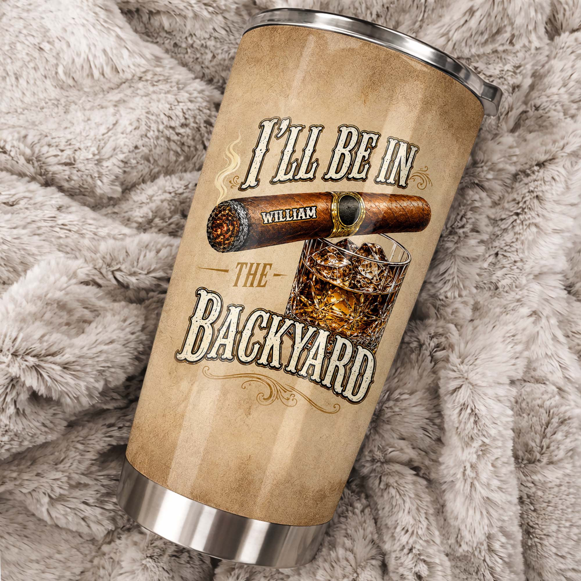 Personalized Stainless Steel Tumbler Custom Name 20oz Gift for Him
