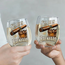 Load image into Gallery viewer, Personalized Stemless Wine Glass Custom Name Cigar Whiskey Gift for Men
