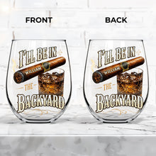 Load image into Gallery viewer, Personalized Stemless Wine Glass Custom Name Cigar Whiskey Gift for Men
