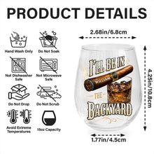 Load image into Gallery viewer, Personalized Stemless Wine Glass Custom Name Cigar Whiskey Gift for Men
