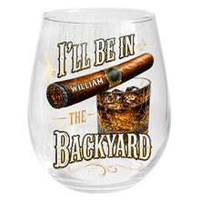 Load image into Gallery viewer, Personalized Stemless Wine Glass Custom Name Cigar Whiskey Gift for Men
