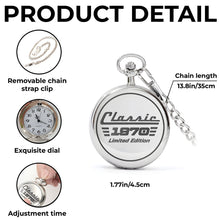 Load image into Gallery viewer, Personalized Silver Plated Pocket Watch Custom Birth Year Gift for Dad

