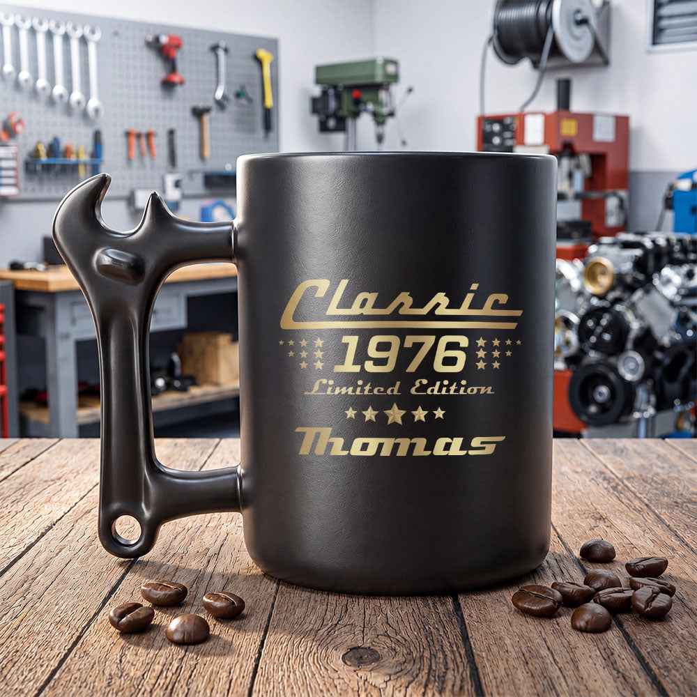 Personalized Wrench Handle Coffee Mug Custom Gift for Dad