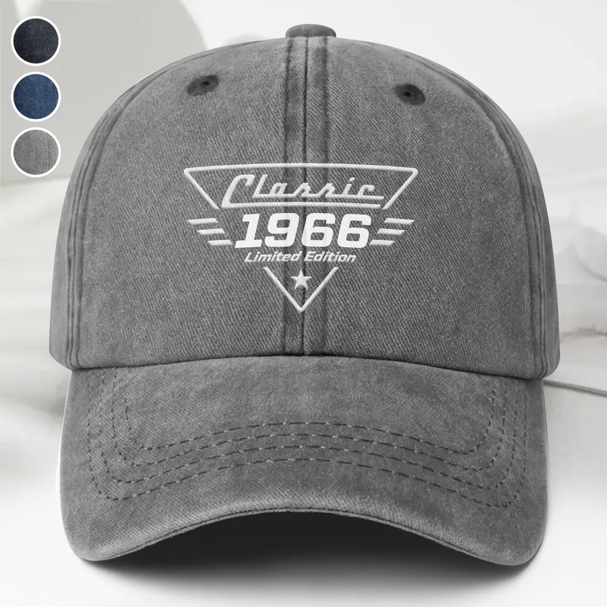 Personalized Washed Denim Cap Custom Name Gift for Dad
