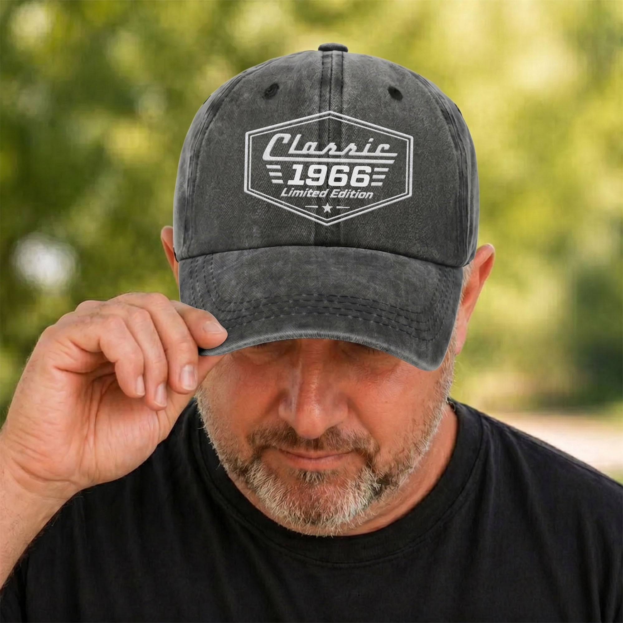 Personalized Washed Denim Cap Custom Name Gift for Dad