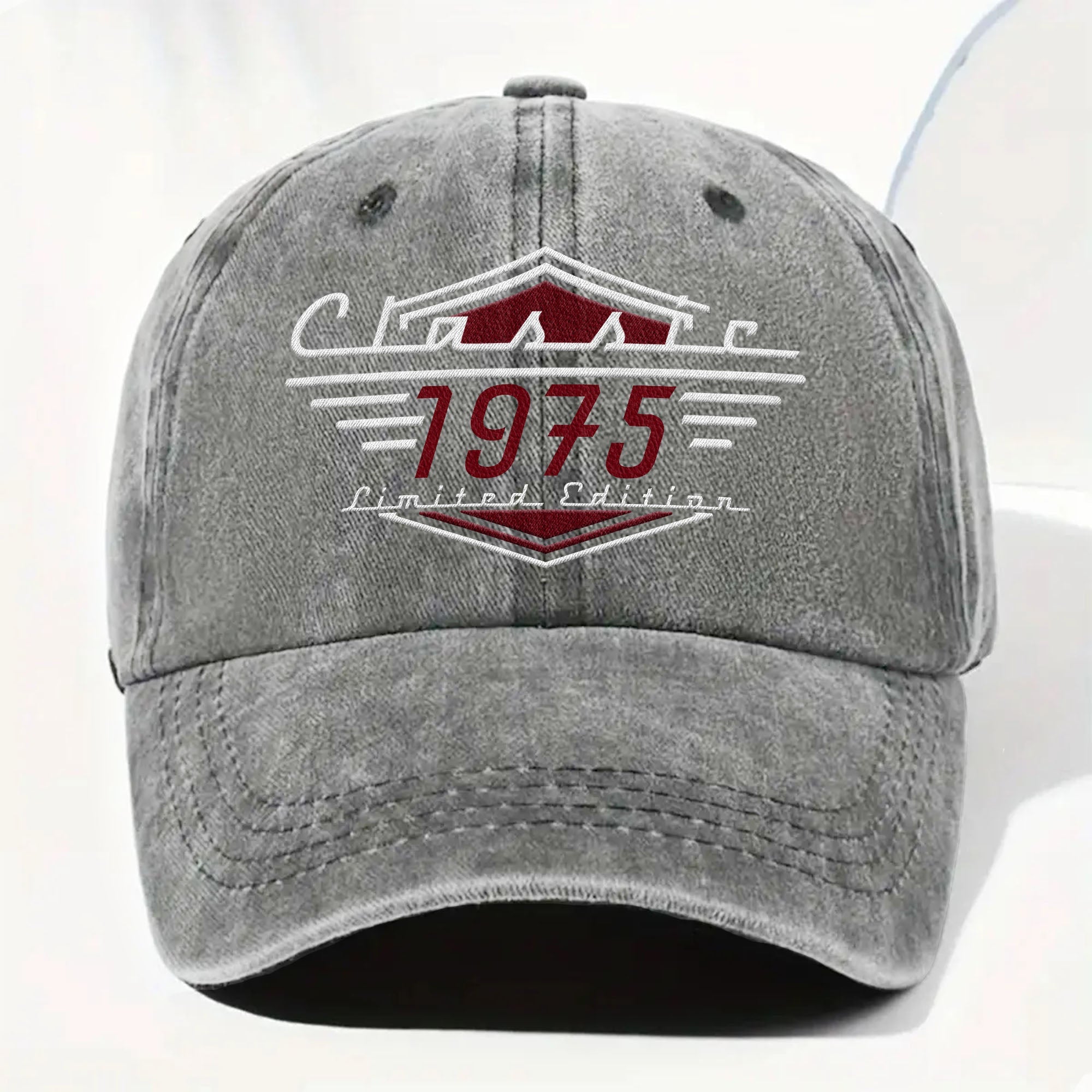 Personalized Washed Denim Cap Custom Emblem Gift for Dad