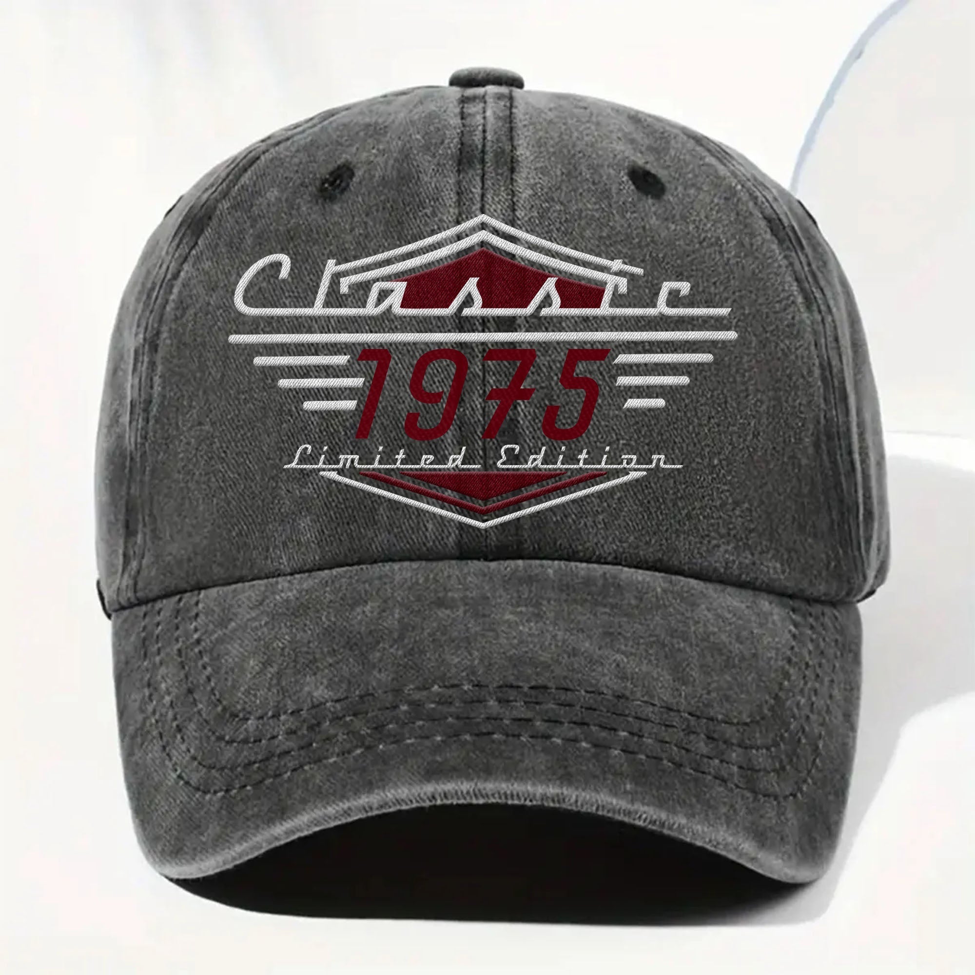Personalized Washed Denim Cap Custom Emblem Gift for Dad