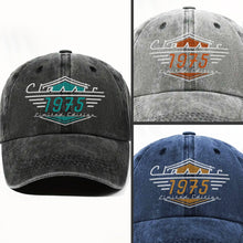 Load image into Gallery viewer, Personalized Washed Denim Cap Custom Emblem Gift for Dad
