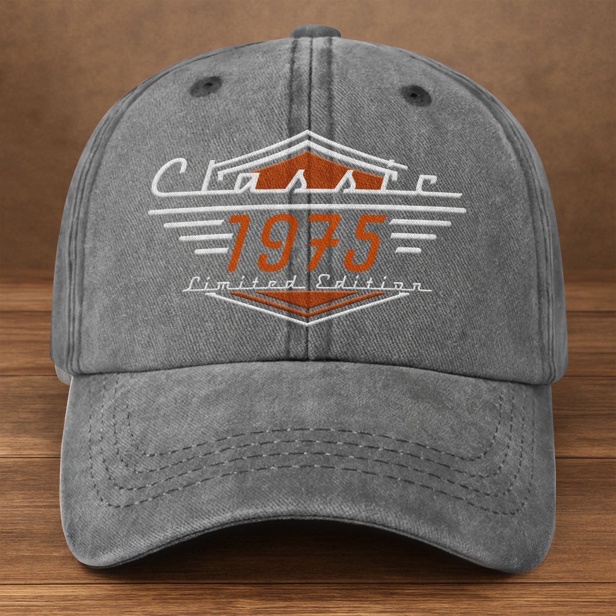 Personalized Washed Denim Cap Custom Emblem Gift for Dad