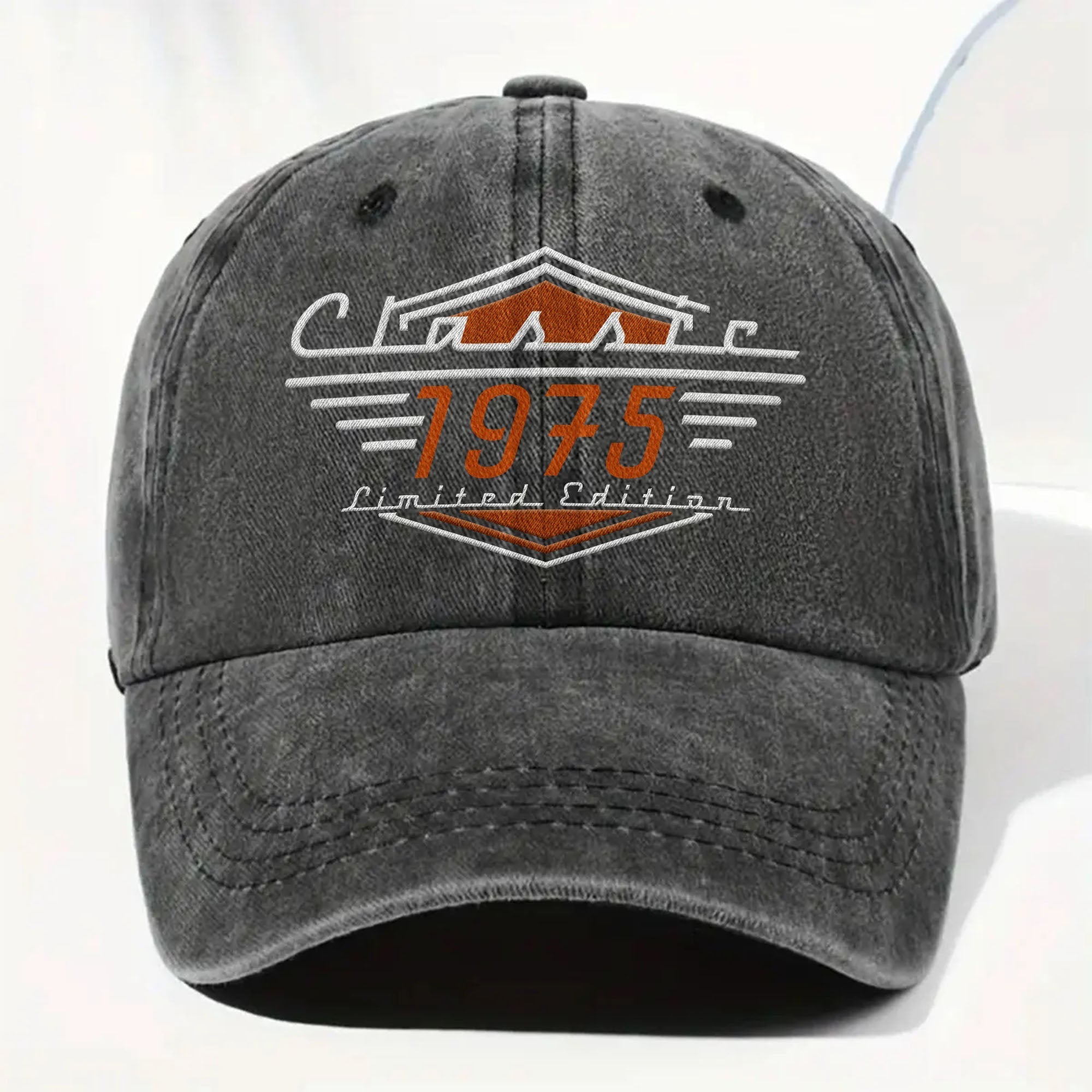 Personalized Washed Denim Cap Custom Emblem Gift for Dad