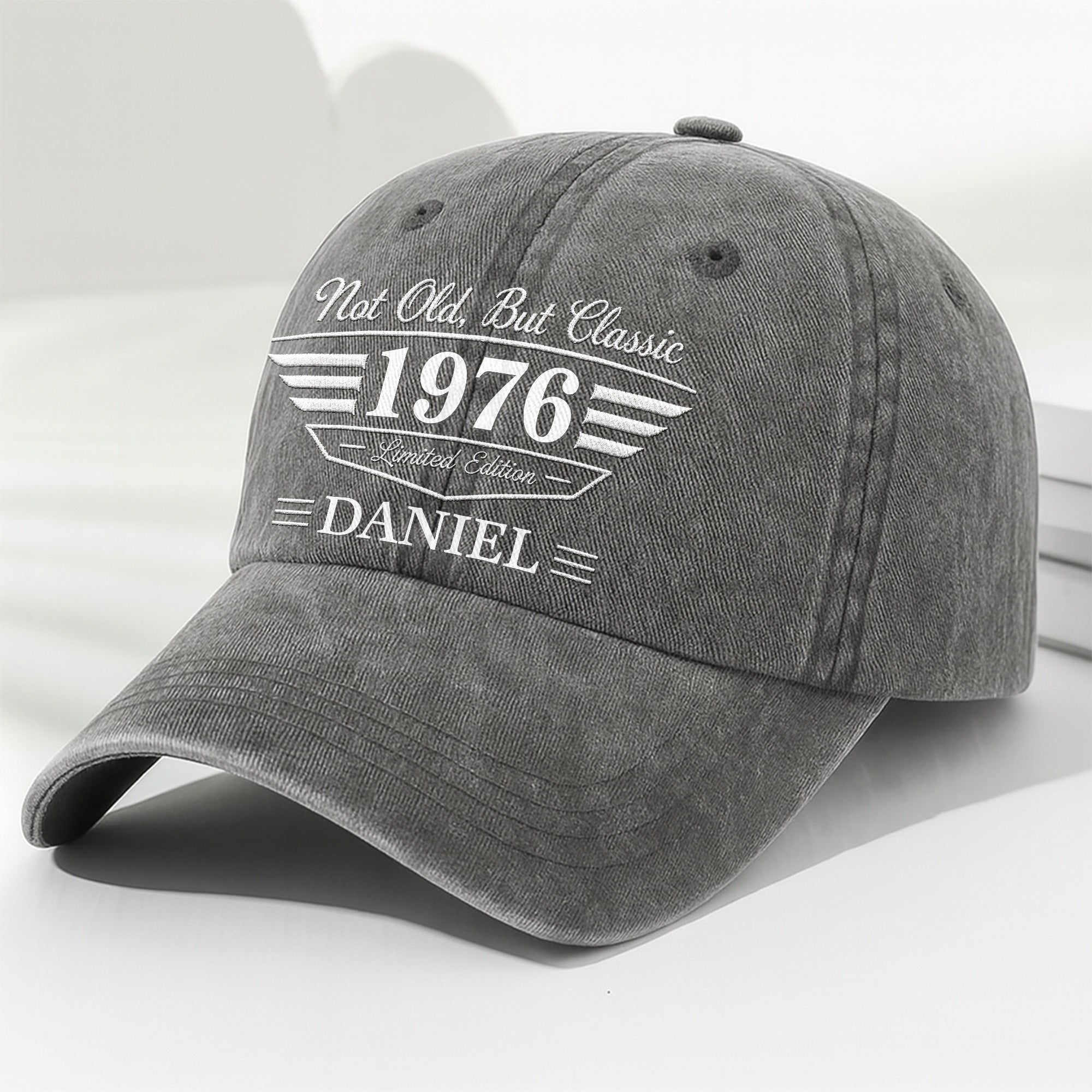Personalized Washed Denim Cap Custom Name Gift for Dad