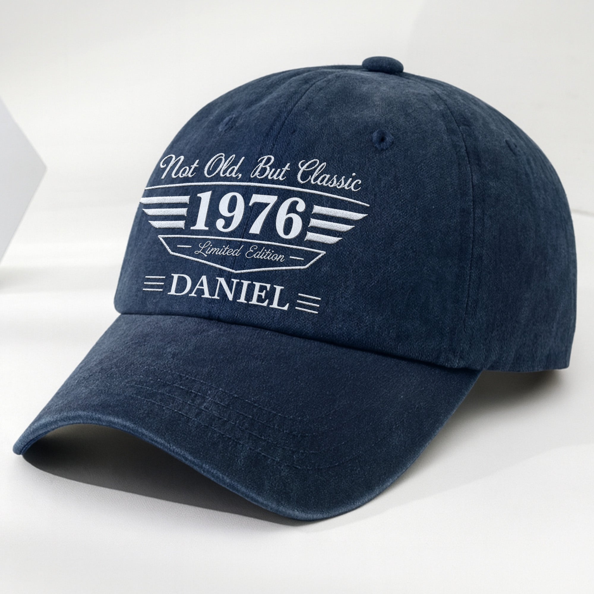 Personalized Washed Denim Cap Custom Name Gift for Dad