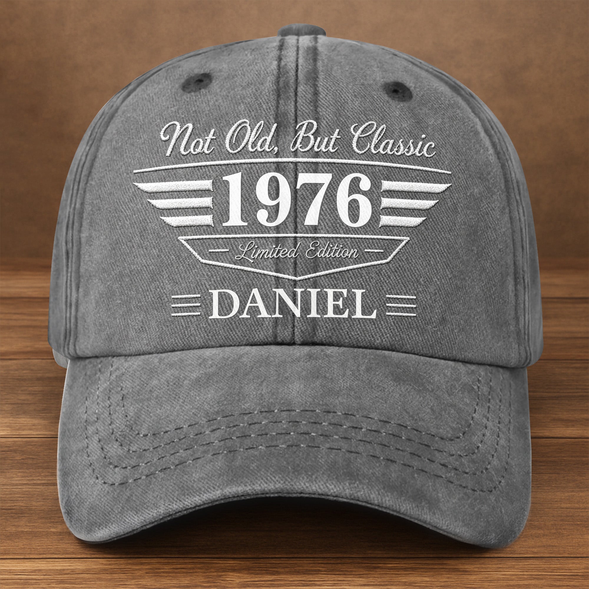 Personalized Washed Denim Cap Custom Name Gift for Dad