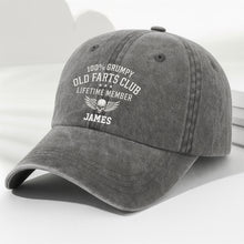 Load image into Gallery viewer, Personalized Washed Denim Cap Grumpy Old Farts Club Gift for Dad
