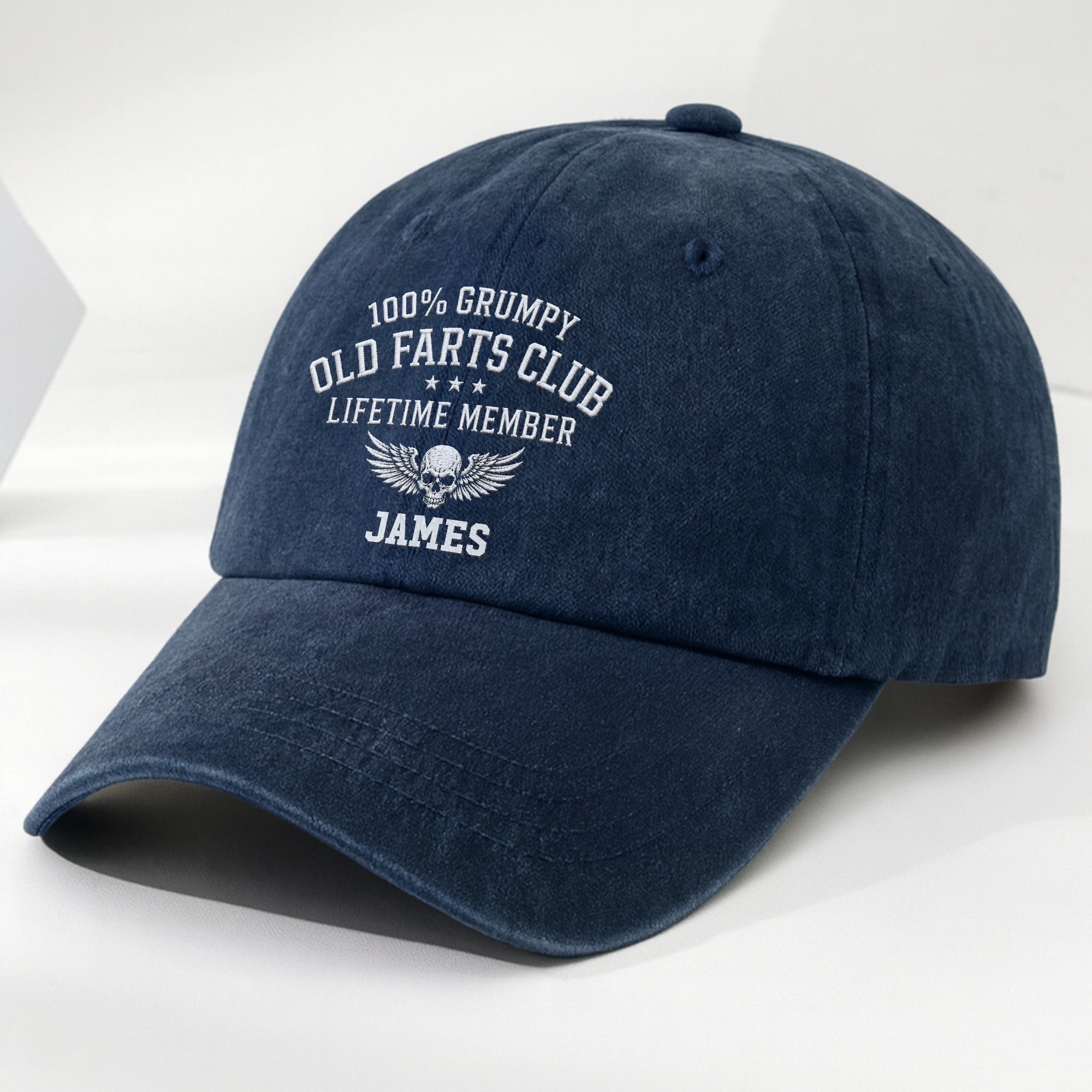 Personalized Washed Denim Cap Grumpy Old Farts Club Gift for Dad