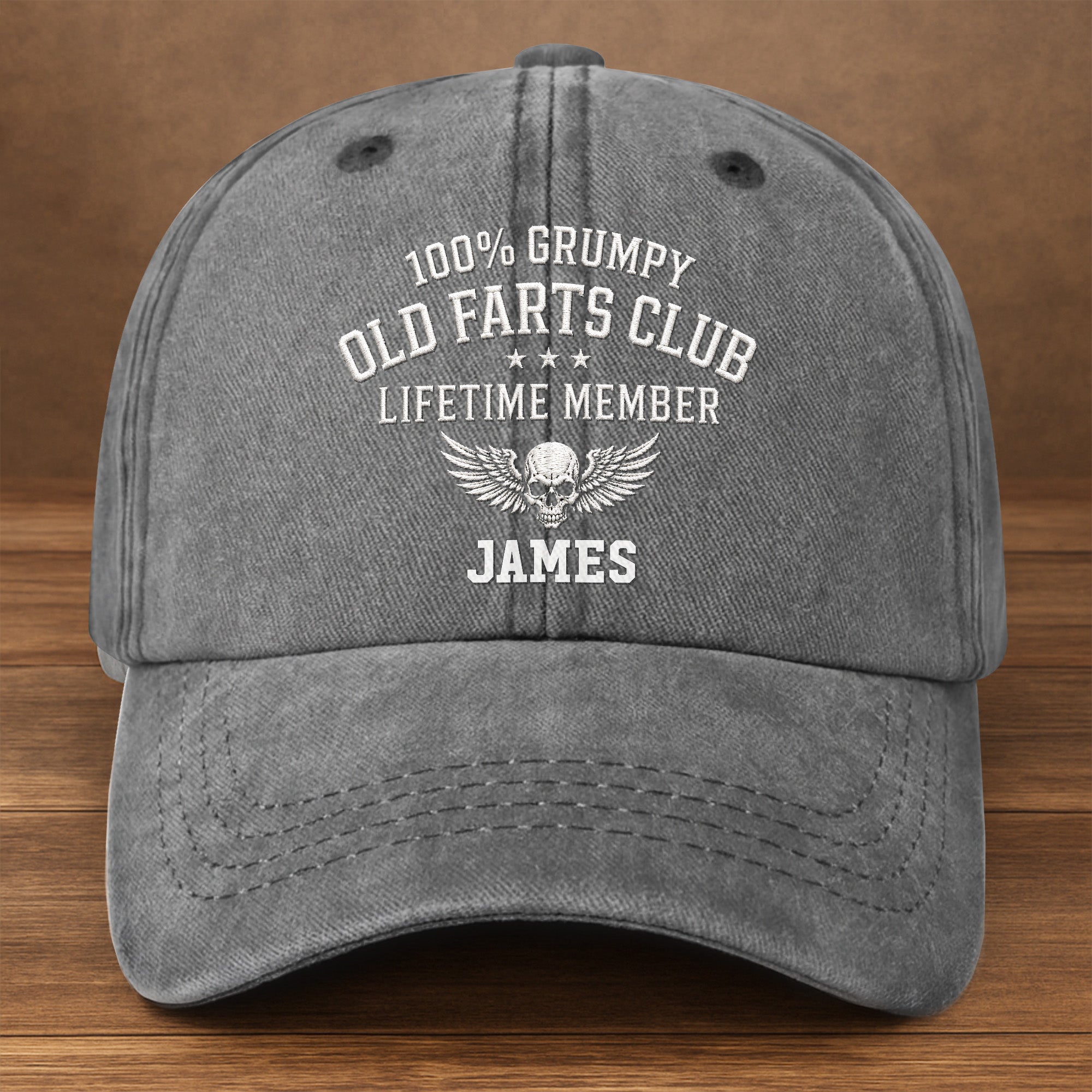 Personalized Washed Denim Cap Grumpy Old Farts Club Gift for Dad