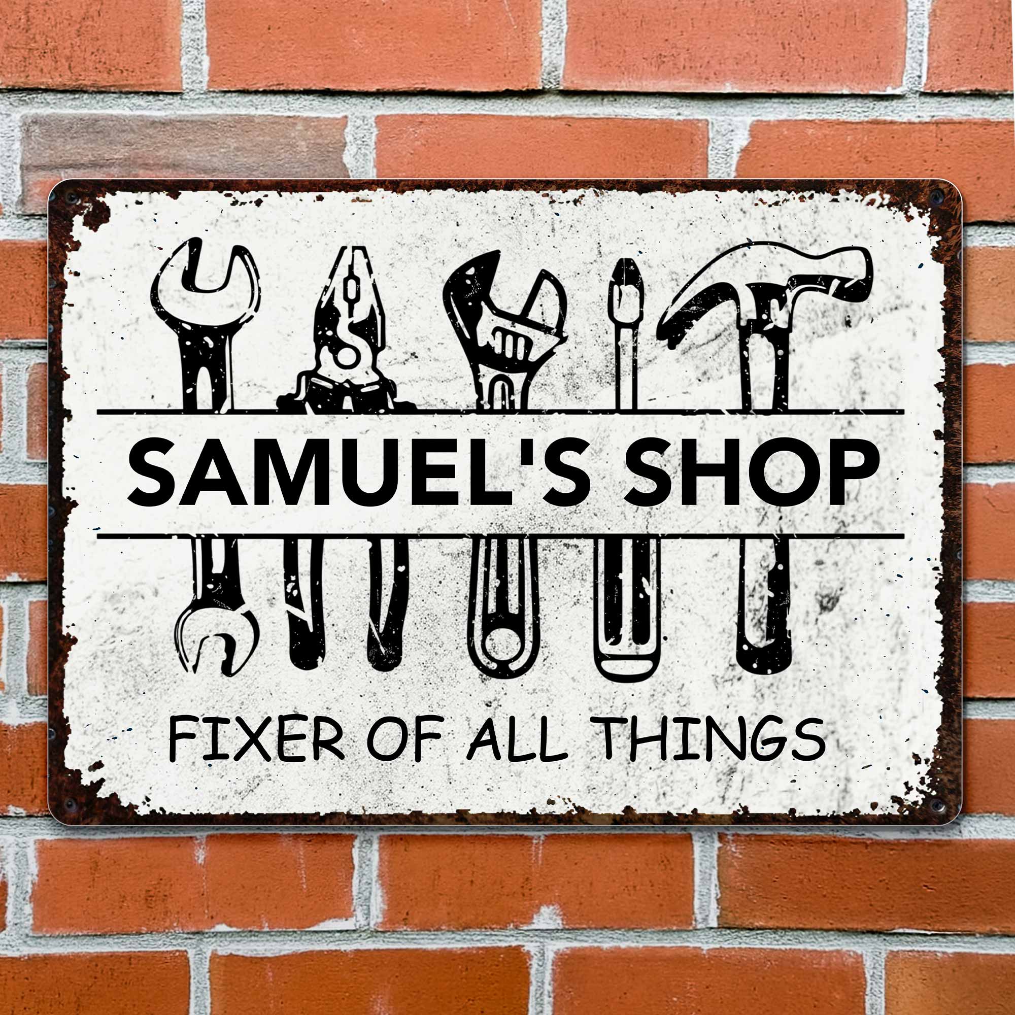 Personalized Metal Sign Custom Name Gift for Dad Handyman