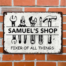 Load image into Gallery viewer, Personalized Metal Sign Custom Name Gift for Dad Handyman
