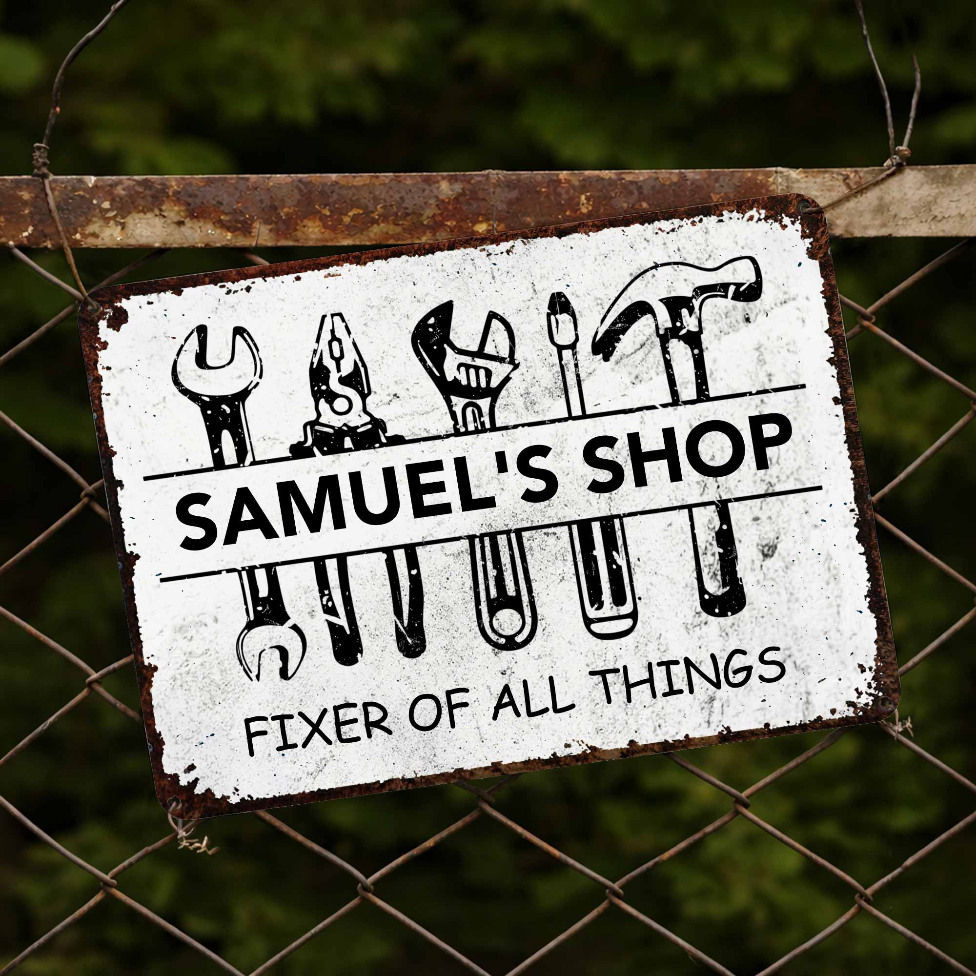 Personalized Metal Sign Custom Name Gift for Dad Handyman