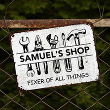 Load image into Gallery viewer, Personalized Metal Sign Custom Name Gift for Dad Handyman
