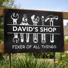 Load image into Gallery viewer, Personalized Metal Sign Custom Name Gift for Dad Handyman

