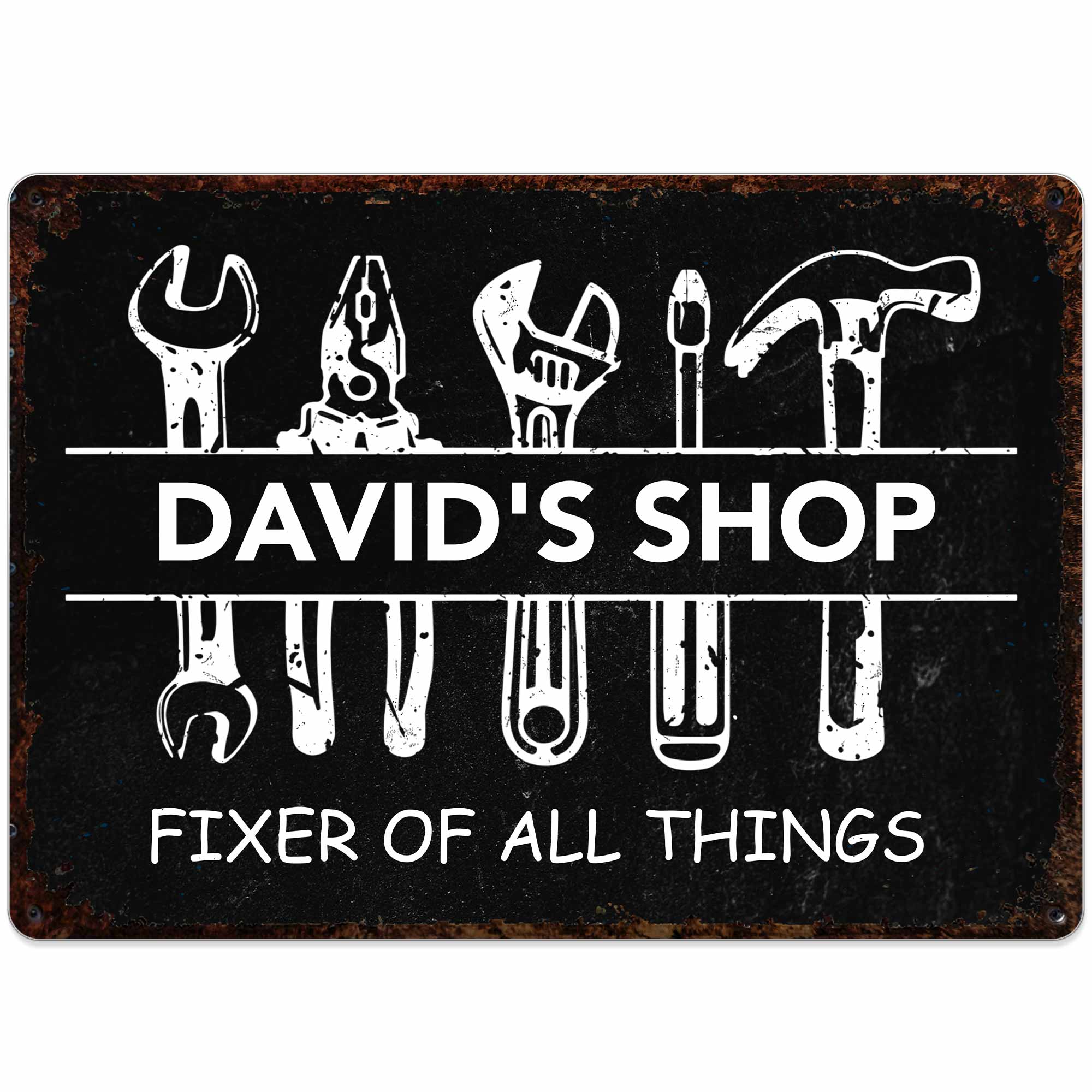 Personalized Metal Sign Custom Name Gift for Dad Handyman
