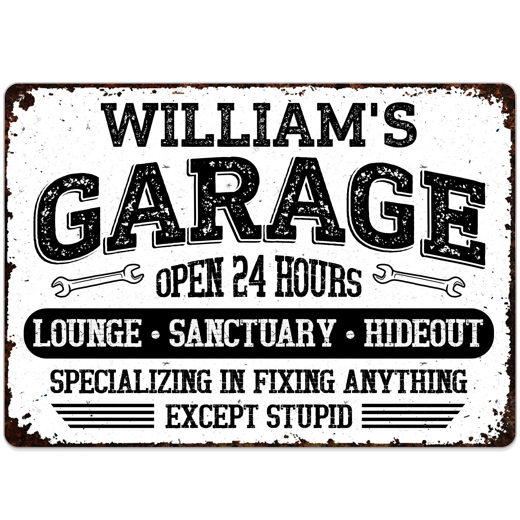 Personalized Metal Sign Custom Name Garage Decor Gift for Dad