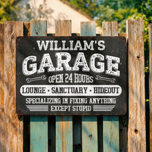 Load image into Gallery viewer, Personalized Metal Sign Custom Name Garage Decor Gift for Dad
