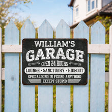 Load image into Gallery viewer, Personalized Metal Sign Custom Name Garage Decor Gift for Dad
