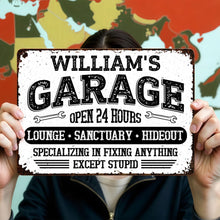 Load image into Gallery viewer, Personalized Metal Sign Custom Name Garage Decor Gift for Dad
